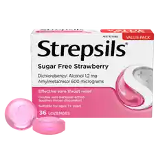 Strepsils Sugar Free Strawberry Flavour Lozenges