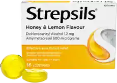 Strepsils Sore Throat Relief 
Honey & Lemon Flavour Lozenges