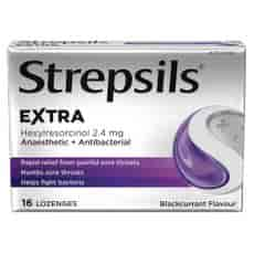 Strepsils Extra Blackcurrant Flavour Anaesthetic Lozenges