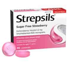 Strepsils Sugar Free Strawberry Flavour Lozenges