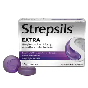 Strepsils Extra Blackcurrant Flavour Anaesthetic Lozenges