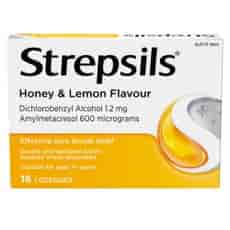 Strepsils Sore Throat Relief 
Honey & Lemon Flavour Lozenges