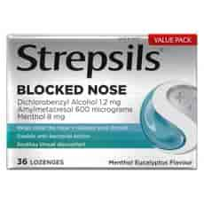 Strepsils Plus Blocked Nose Menthol Eucalytus Flavour Lozenges