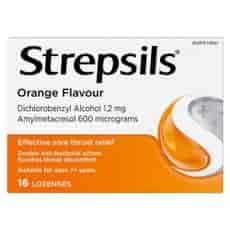 Strepsils Sore Throat Relief 
Orange Flavour Lozenges